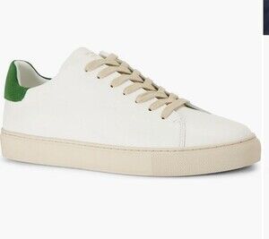 Kurt Geiger London Lennon Low Top Sneaker White Leather Men's Size 10.5 EU 43.5